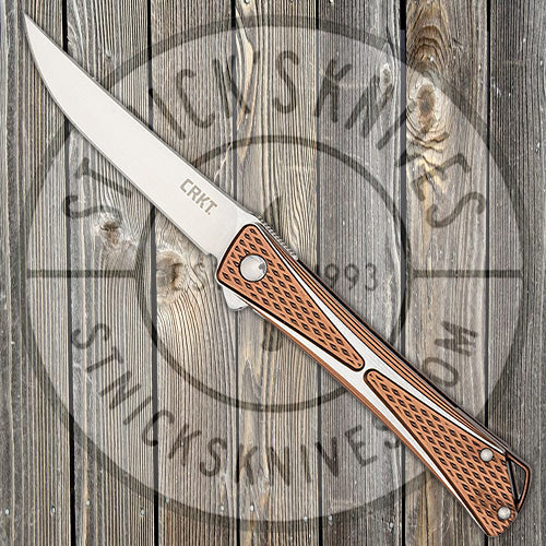 CRKT Jeff Park Crossbones - Bronze Two Tone Aluminum Handle - AUS-8 Steel - 7530B Knives - Tophatter Daily Deals