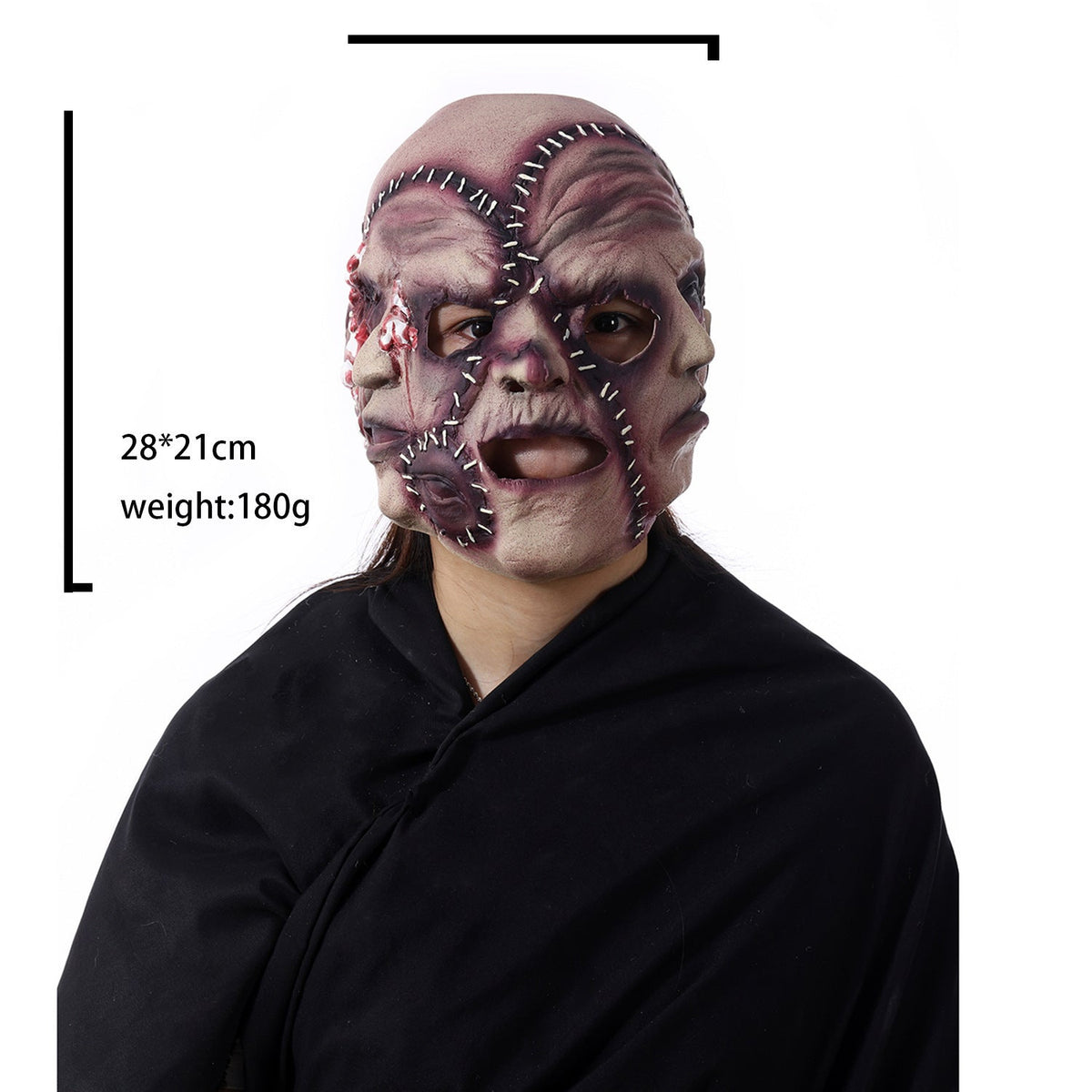 Halloween Mask Three Sided Grimace Latex Cosplay Prop 3D Changing Face Moving Picture Frame - Tophatter Daily Deals
