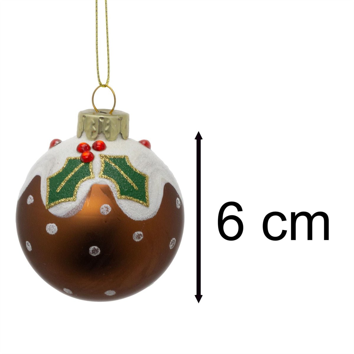 Christmas Pudding Bauble | Novelty Hanging Ornament for Christmas Tree - 6cm Baubles - Tophatter Daily Deals