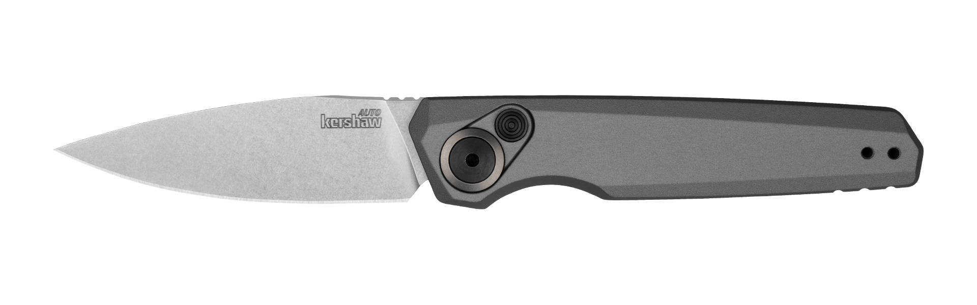 Kershaw Launch 18 - Automatic - Gray Aluminum - Stonewash Blade - 7551 Automatic Knives - Tophatter Daily Deals