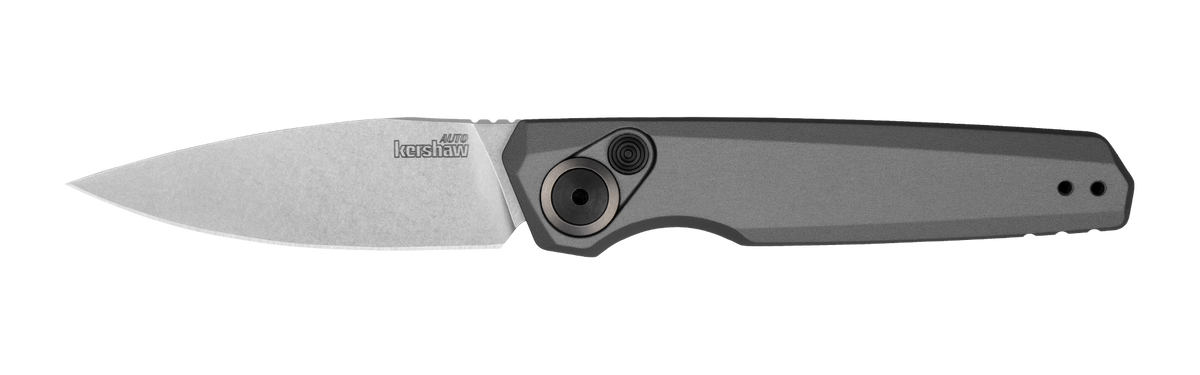 Kershaw Launch 18 - Automatic - Gray Aluminum - Stonewash Blade - 7551 Automatic Knives - Tophatter Daily Deals