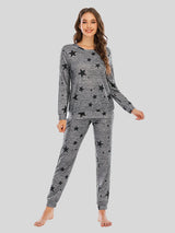 Star Top and Pants Lounge Set Charcoal Loungewear Sets - Tophatter Daily Deals