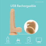 BMS PL Crazy Guy Thrusting, Vibrating & Rotating Ivory Dildo 7" with Remote Realistic Vibrating Dildo - Tophatter Daily Deals