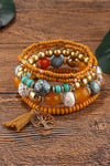 Chestnut 5pcs Boho Beaded Turquoise Bracelets Set Bracelets - Tophatter Daily Deals