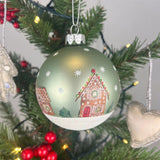 Gingerbread Christmas Bauble | Pale Green Christmas Tree Hanging Ornament - 8cm Baubles - Tophatter Daily Deals