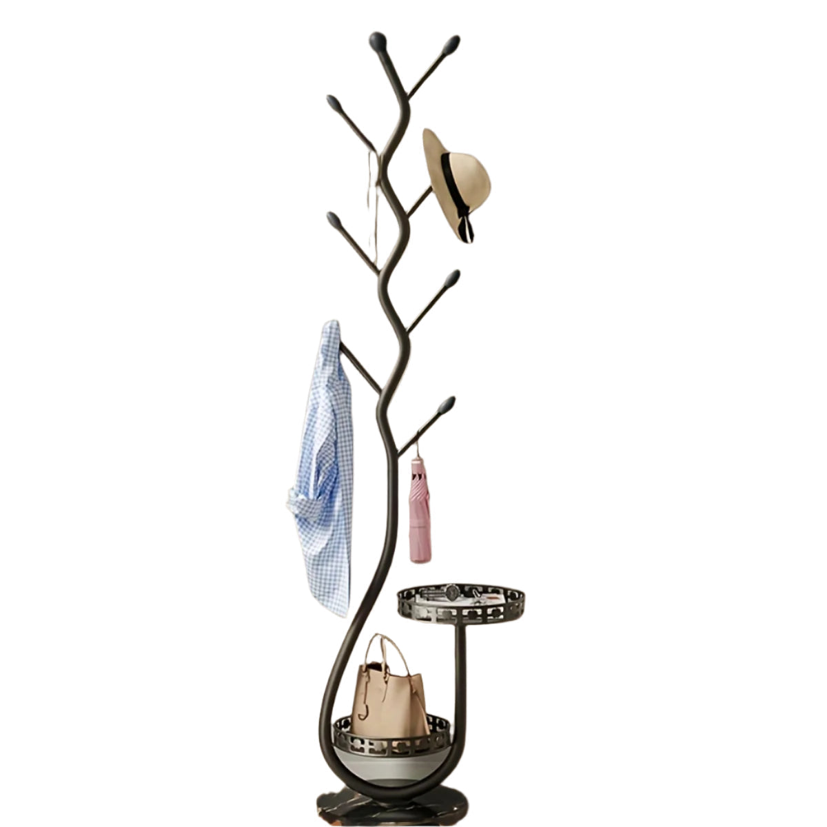 Freestanding Metal Coat Rack with Branch Hooks Closet Organisers & Garment Racks - Tophatter Daily Deals
