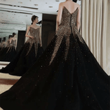 Black Wedding New Bride Big Train Main Yarn Dress 0 - Tophatter Daily Deals