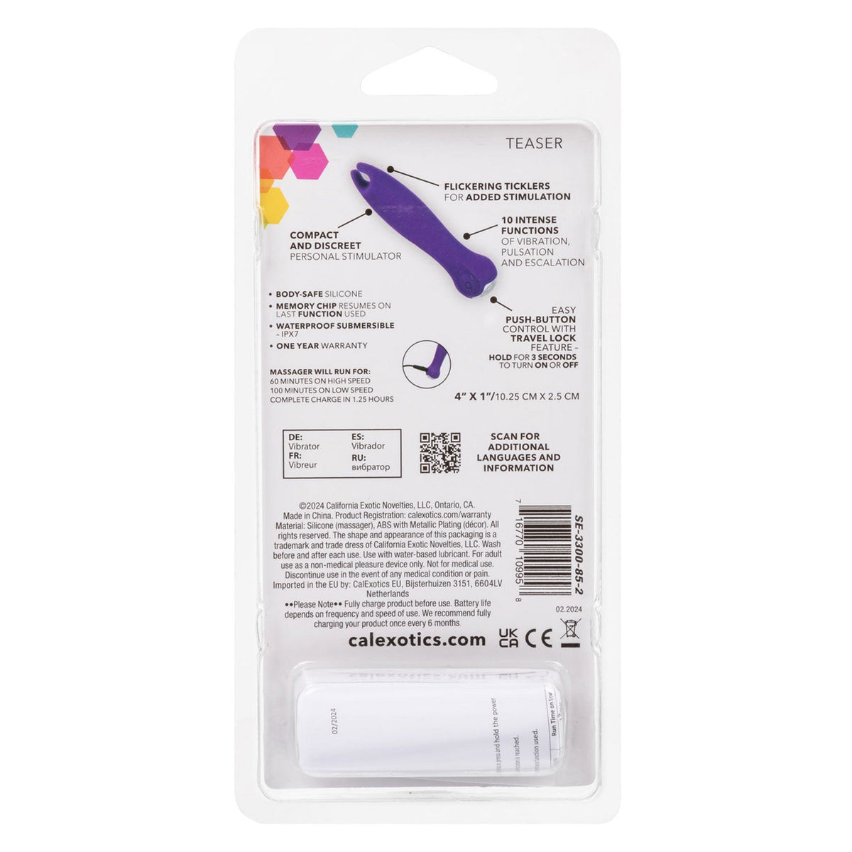 Kyst™ Teaser Purple Compact Personal Silicone Stimulator with 10 Vibration Functions and Rechargeable > Sex Toys For Ladies > Clitoral Vibrators and Stimulators - Tophatter Daily Deals