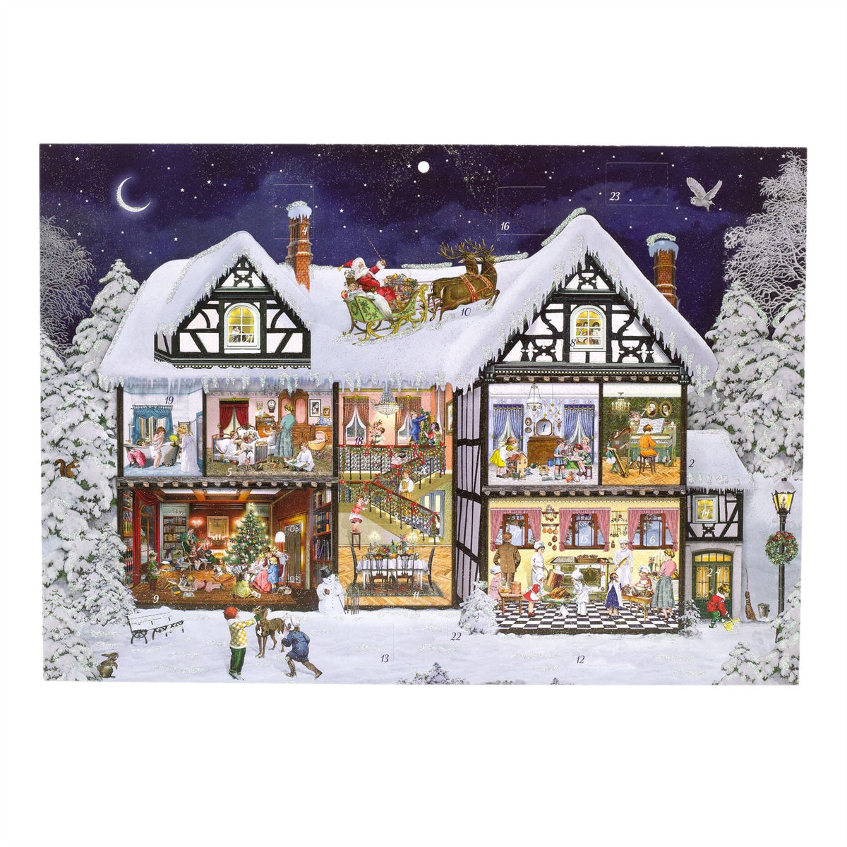 Nostalgic Christmas Time Advent Calendar | Traditional Advent Calendar - A3 Advent Calendar - Tophatter Daily Deals