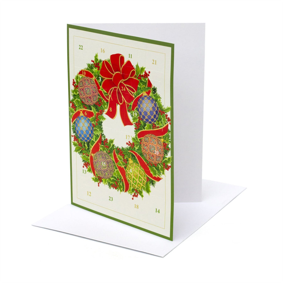 Imperial Wreath Advent Calendar Card with Envelope | Christmas Advent Calendar Advent Calendar - Tophatter Daily Deals