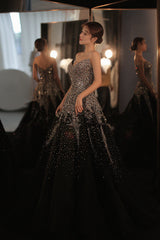 Black Wedding New Bride Big Train Main Yarn Dress 0 - Tophatter Daily Deals