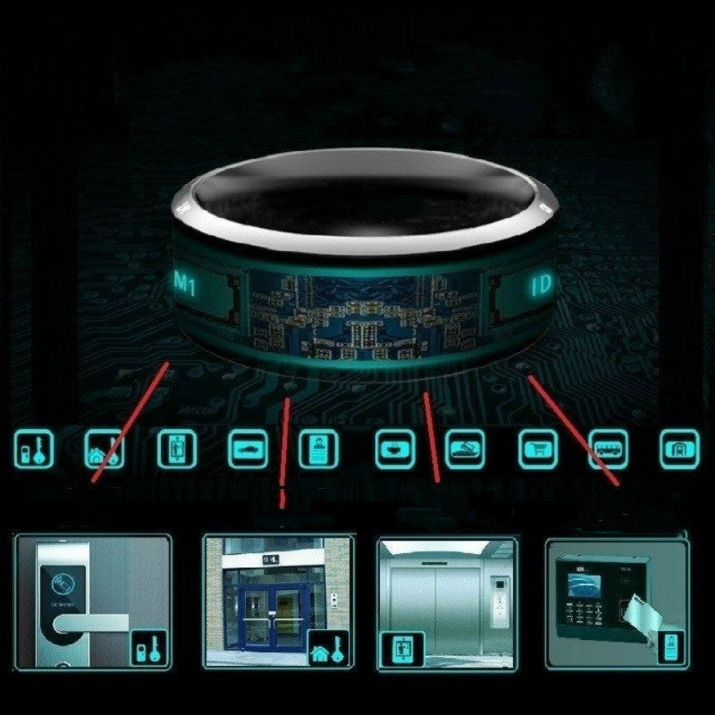Black Technology Ring Solar Android Temperature Magic Net Red Smart Sci-Fi Bluetooth Ring 0 - Tophatter Daily Deals