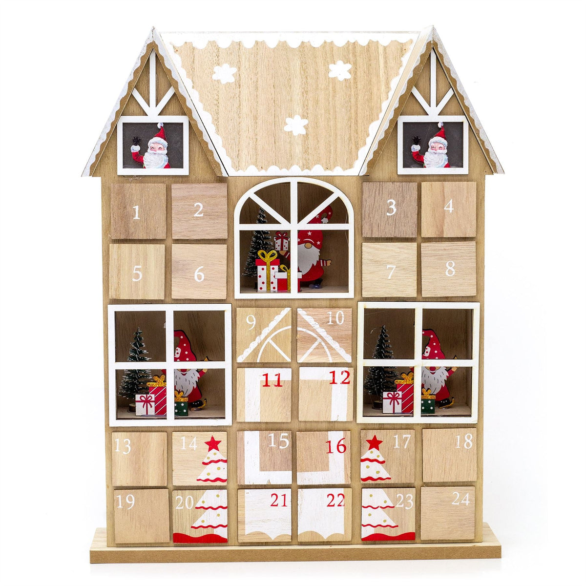 Santa House Advent Calendar with 24 Drawers | Wooden Christmas Advent Calendar Advent Calendar - Tophatter Daily Deals
