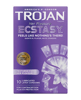 Trojan Her Pleasure Ecstasy Condoms - Box of 10 Condoms - Tophatter Daily Deals