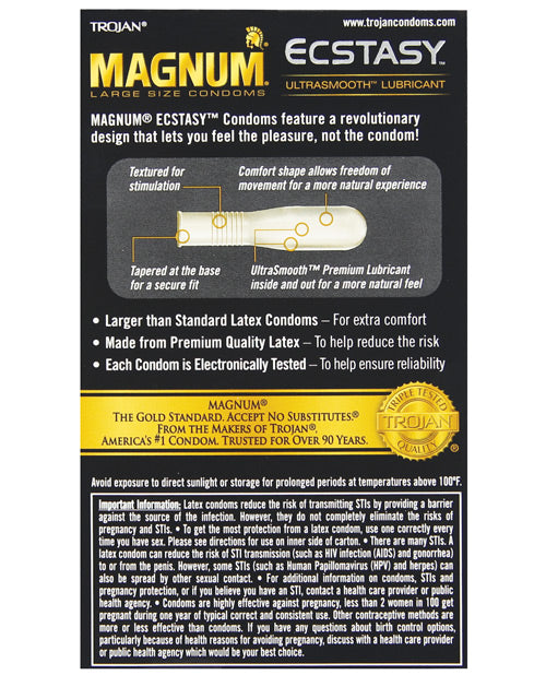 Trojan Magnum Ecstasy Condoms - Box of 10 Condoms - Tophatter Daily Deals