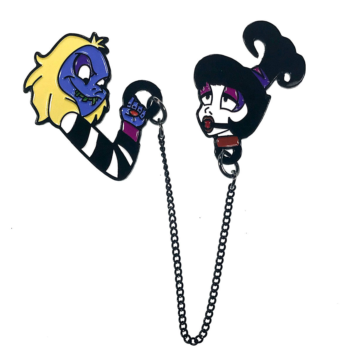 Geeky & Kinky Beetlejuice & Lydia Enamel Pin - Tophatter Daily Deals