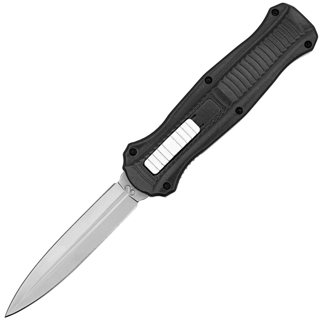 9" Automatic Black Textured Handle Double Edge Out the Front OTF Knife - TOPHATTER'S ARMORY DEALS Collectible Weapons - Tophatter Daily Deals
