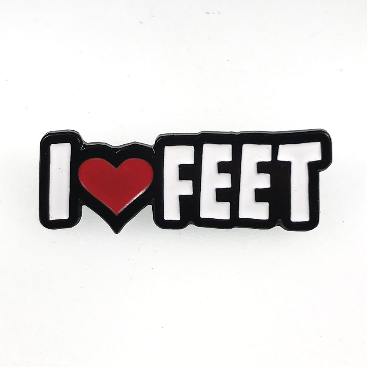 Geeky & Kinky I Love (Heart) Feet Pin - Tophatter Daily Deals