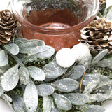 13cm Traditional Christmas Mistletoe Tealight Candle Holder | Christmas Wreath Tea Light Holder | Christmas Candle Centerpiece Candle Holder - Tophatter Daily Deals