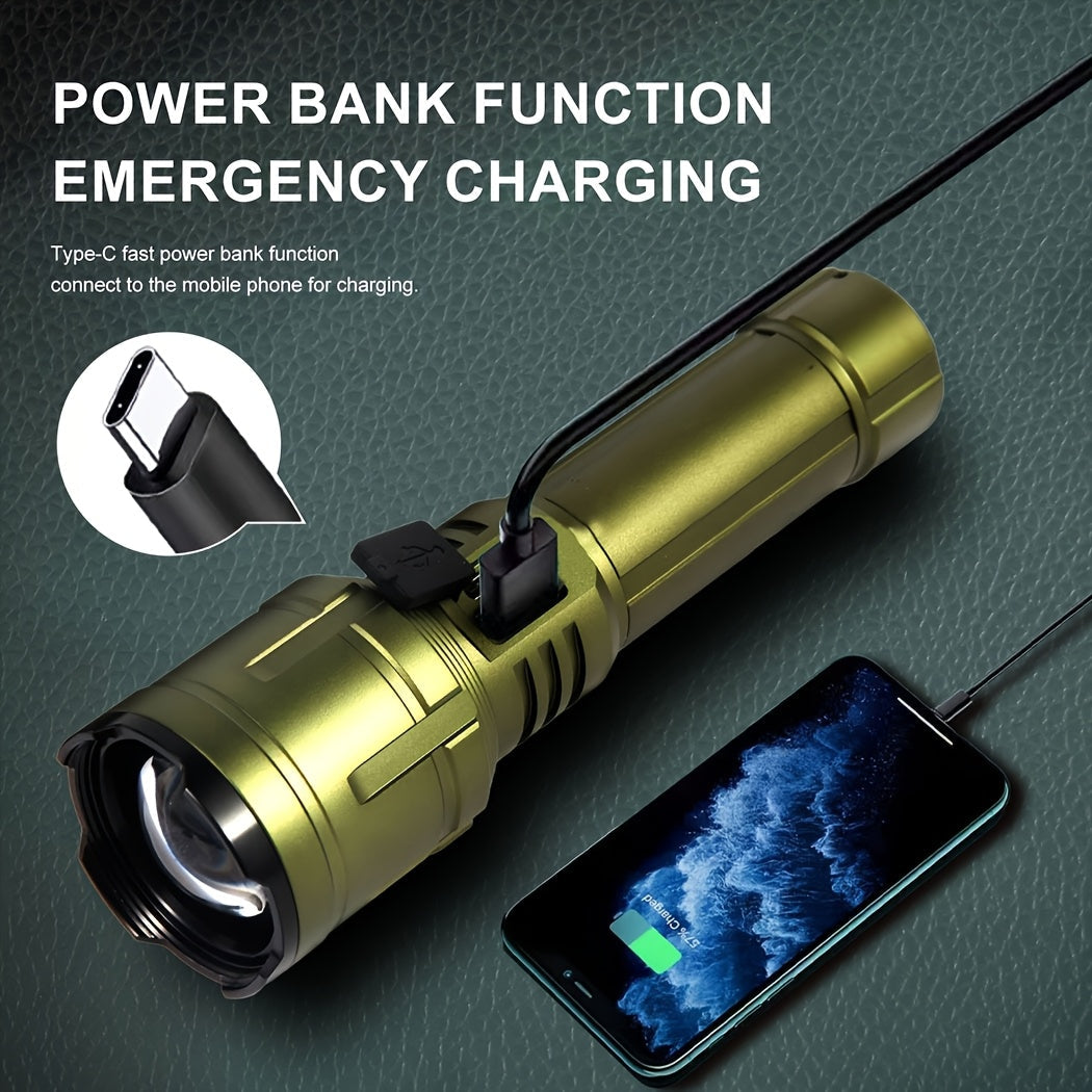 Flashlight Rechargeable with Fresnel Lens Camping & Hiking - Tophatter Daily Deals