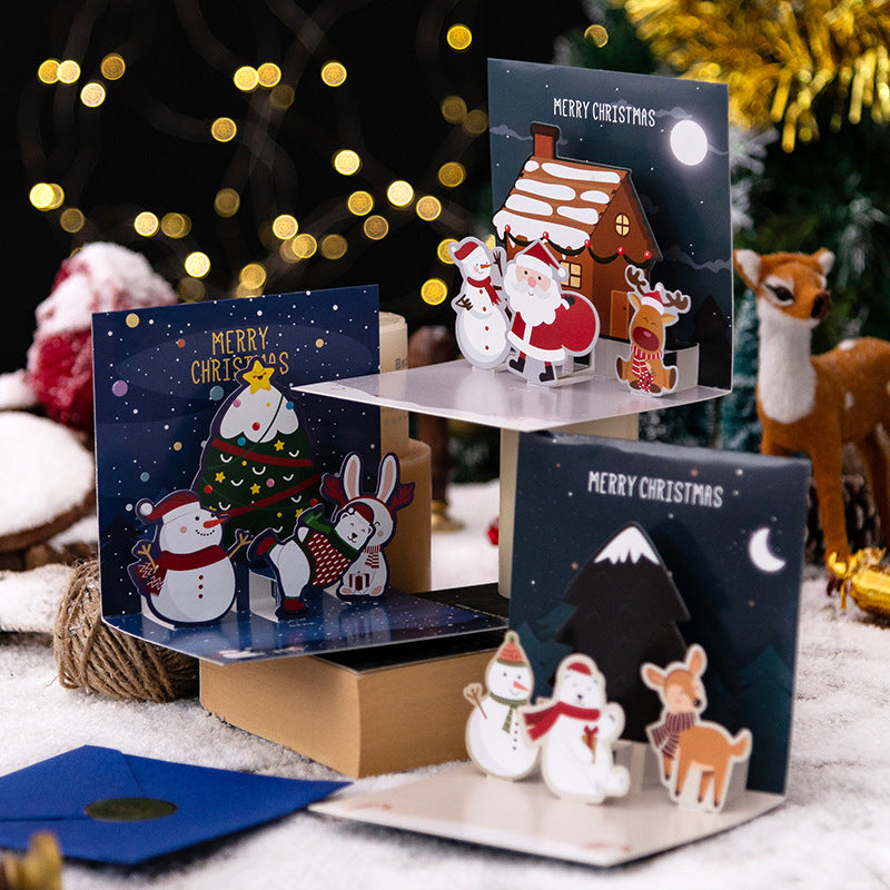 3D Three-dimensional Greeting Card Creative Christmas Eve 0 - Tophatter Daily Deals