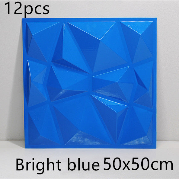 3D solid background wall panel Bright blue12pc 50X50 0 - Tophatter Daily Deals