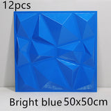 3D solid background wall panel Bright blue12pc 50X50 0 - Tophatter Daily Deals