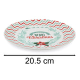 Set of 4 Christmas Ceramic Plates | Fun Festive Design for Snacks, Desserts & Santa’s Treats | Bright Christmas Tableware - 20cm Plate - Tophatter Daily Deals