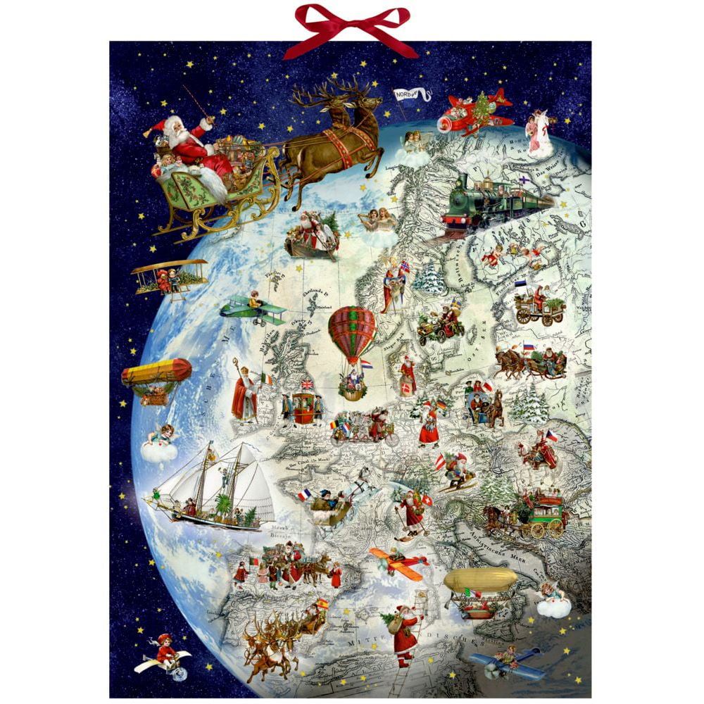Giving Gift on Christmas Eve | Santa’s Journey Christmas Advent Calendar 52x38cm Advent Calendar - Tophatter Daily Deals