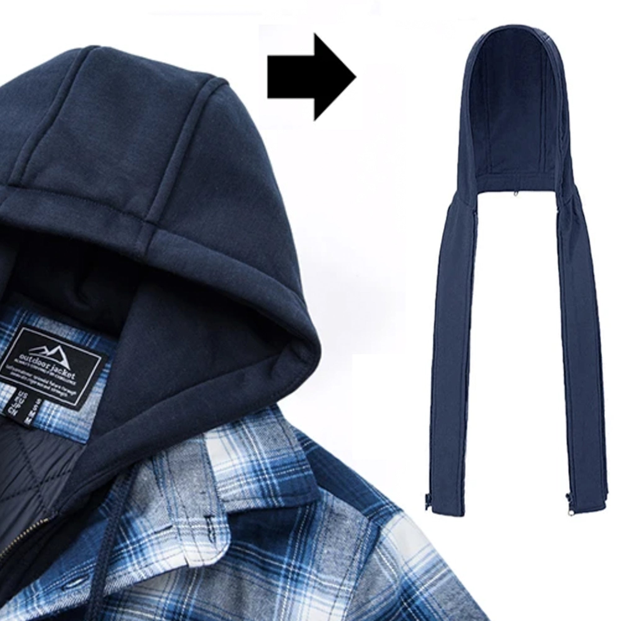 Lightweight Cozy Men's Hooded Jacket - Shirt Style, Fleece - Tophatter Daily Deals