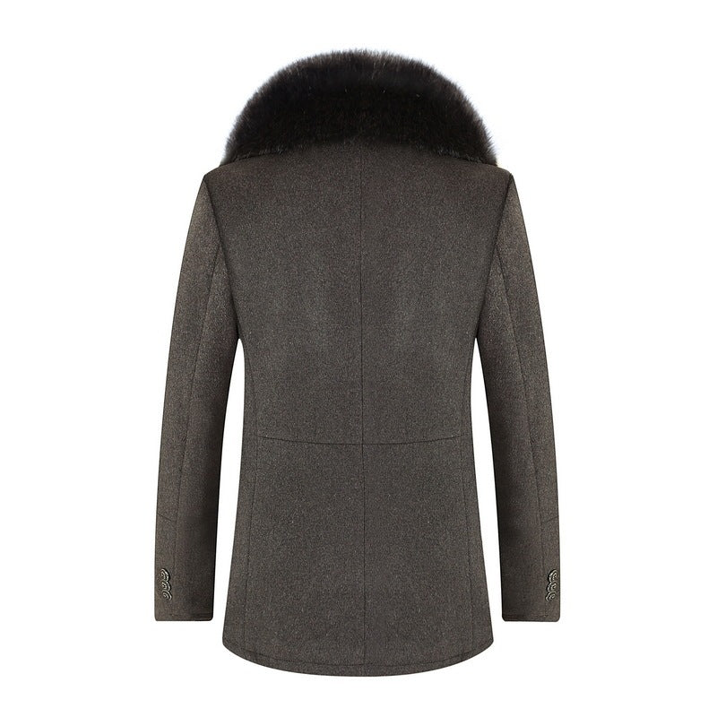 Warm Classic Men's Coat - Single-Breasted, Polyester 3D Changing Face Moving Picture Frame - Tophatter Daily Deals