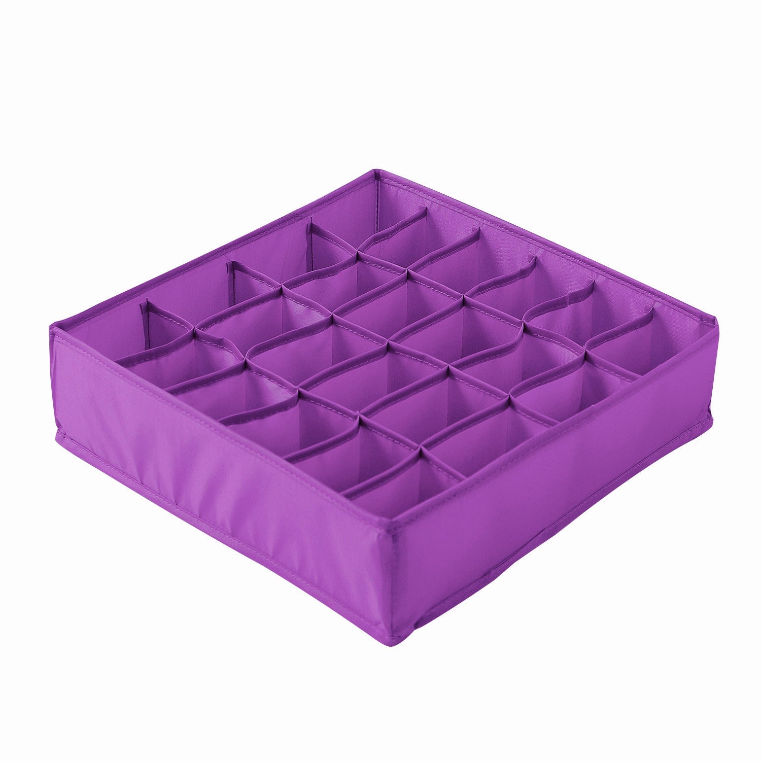 24 Compartment Underwear Sock Storage Box Washable Purple 0 - Tophatter Daily Deals