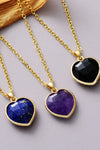 Natural Stone Heart Pendant Necklace Necklaces - Tophatter Daily Deals