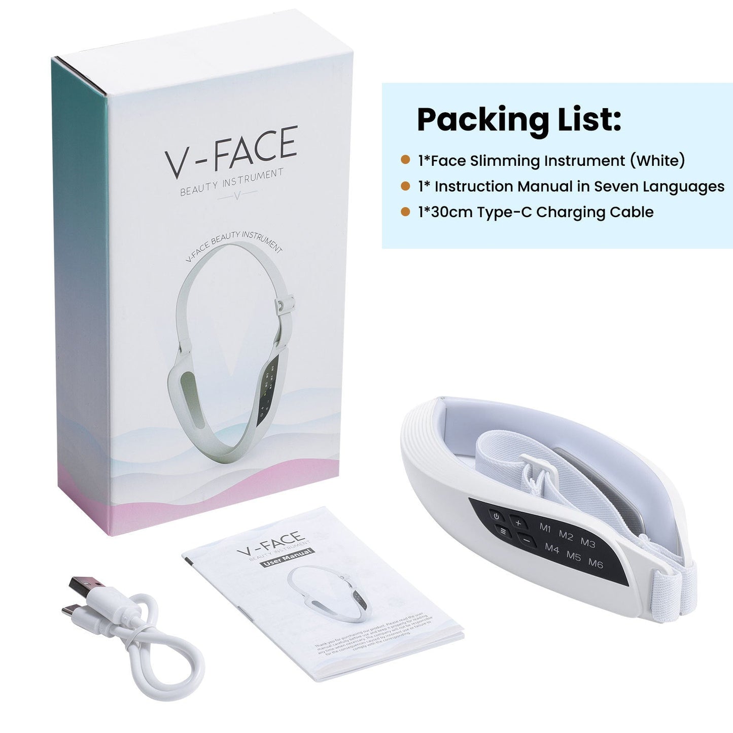 6-Mode 8-speed Micro-current EMS Face Slimming Device V-type White 0 - Tophatter Daily Deals