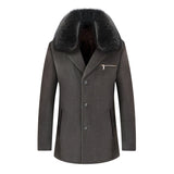 Warm Classic Men's Coat - Single-Breasted, Polyester Light Grey 3D Changing Face Moving Picture Frame - Tophatter Daily Deals