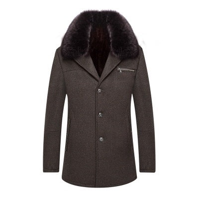 Warm Classic Men's Coat - Single-Breasted, Polyester 3D Changing Face Moving Picture Frame - Tophatter Daily Deals