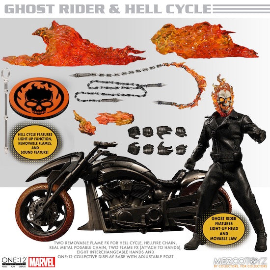 Ghost Rider - One:12 Collective Ghost Rider & Hell Cycle Model Motorcycle - Tophatter Daily Deals