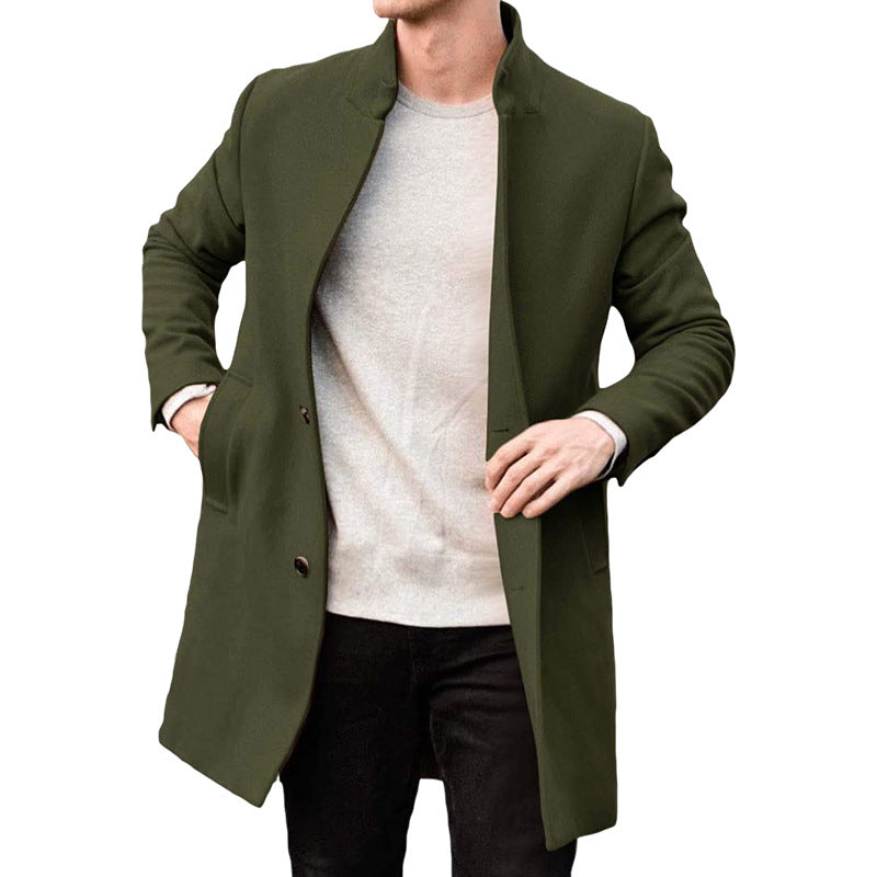 Warm Timeless Men's Wool Coat - Stand Collar, Mid Thigh 3D Changing Face Moving Picture Frame - Tophatter Daily Deals