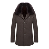 Warm Classic Men's Coat - Single-Breasted, Polyester Dark Grey 3D Changing Face Moving Picture Frame - Tophatter Daily Deals