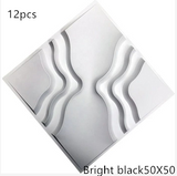 3D solid background wall panel Bright BlackC12pc 50X50 0 - Tophatter Daily Deals