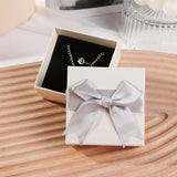 Bow Necklace Earrings Packaging Gift Box Grey7.3x7.3x3.7cm 0 - Tophatter Daily Deals