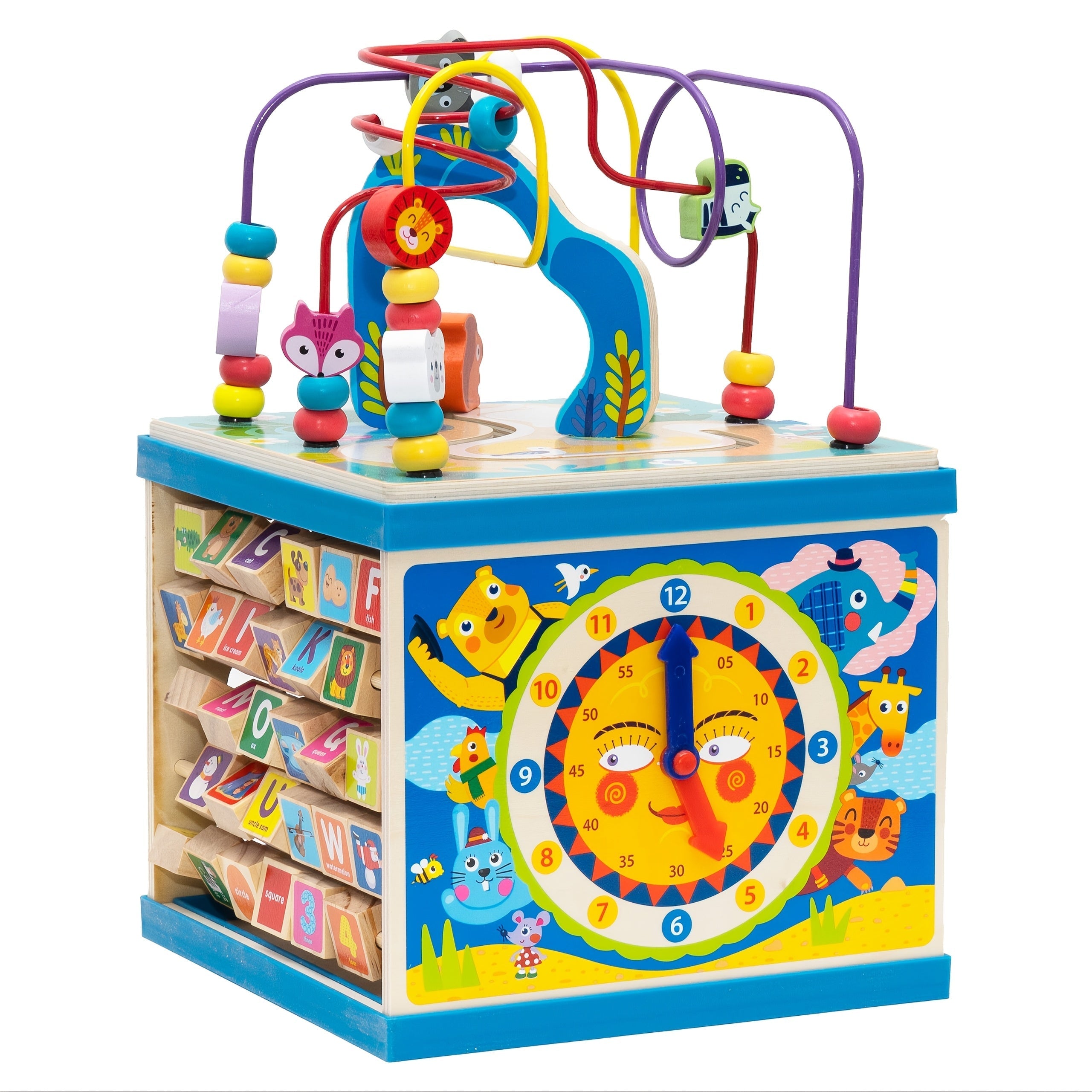 Wooden Activity Cube Educational Toy for Toddlers Baby & Kids > Baby & Kid's Toys > Activity Toys - Tophatter Daily Deals