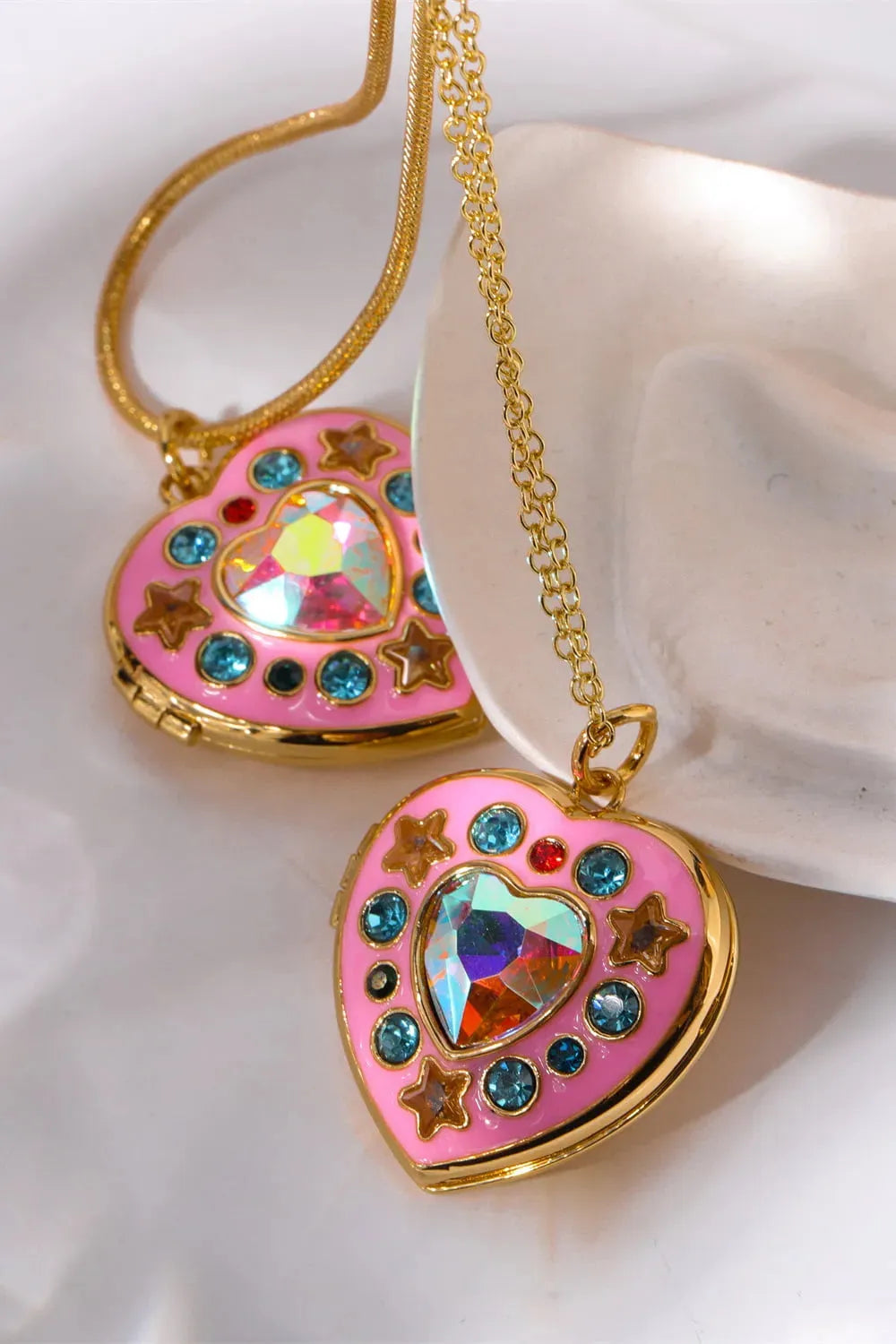 Rhinestone Decor Heart Box Pendant Necklace Necklaces - Tophatter Daily Deals