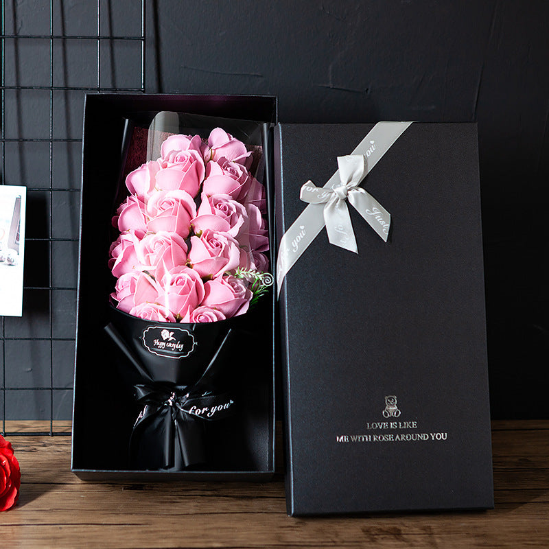 18 soap roses bouquet gift box Pink Q18 flowers 0 - Tophatter Daily Deals