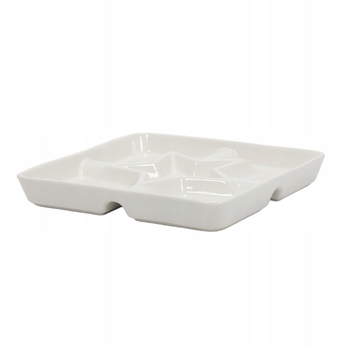 White Porcelain Serving Dish with Star Centre Snack Platter with 5 Compartments Serving Board - Tophatter Daily Deals