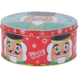 Set of 3 Christmas Storage Tins | 3-piece Nutcracker Round Kitchen Nesting Tins Biscuit Tin - Tophatter Daily Deals