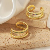 Gold-Plated Czech Diamond Double-Layered Ring Rings - Tophatter Daily Deals