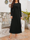 Twisted Round Neck Long Sleeve Dress Black Casual Dresses - Tophatter Daily Deals