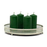 Set of 4 Green Pillar Candles | Unscented Wax Candles for Home & Events - 5x10cm Candle - Tophatter Daily Deals