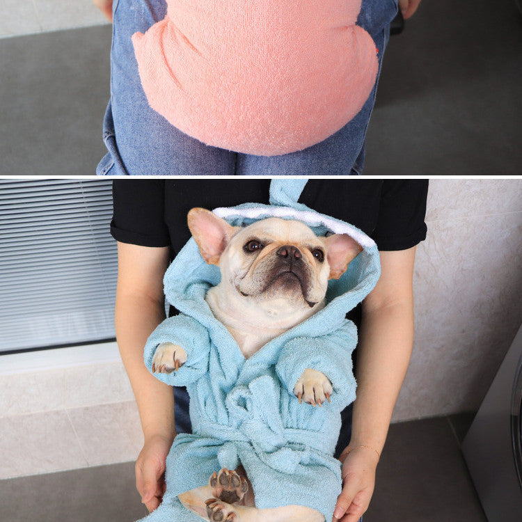 Bathing Supplies Quick Drying Absorbent Towel Pet Bathrobe 0 - Tophatter Daily Deals